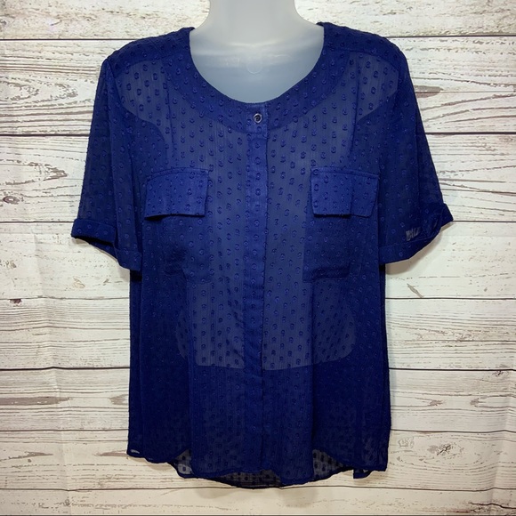 W118 by Walter Baker Sheer Blouse Sz L - Picture 1 of 6